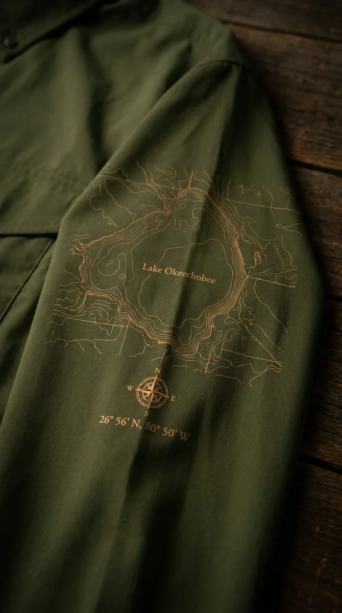 Lake Okeechobee topographic sleeve detail