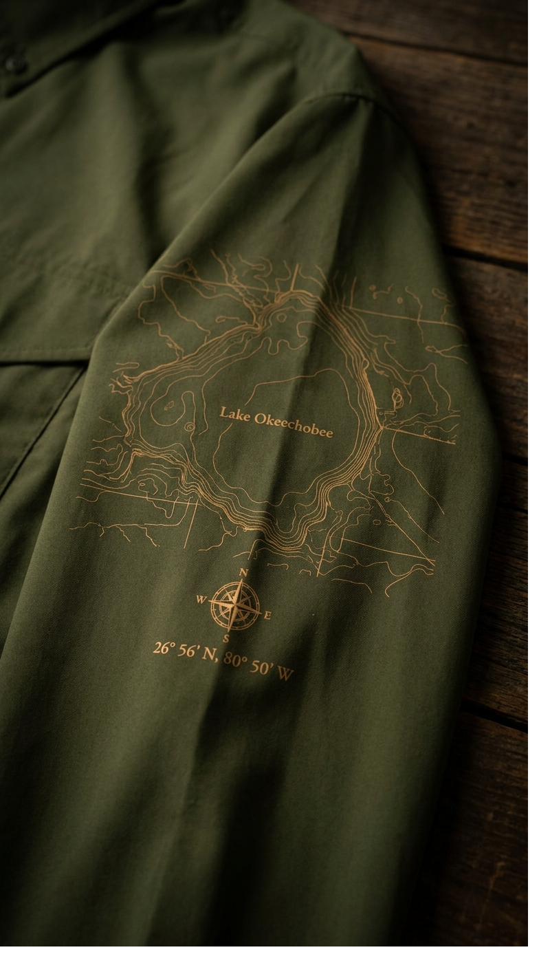 Lake Okeechobee topographic sleeve detail